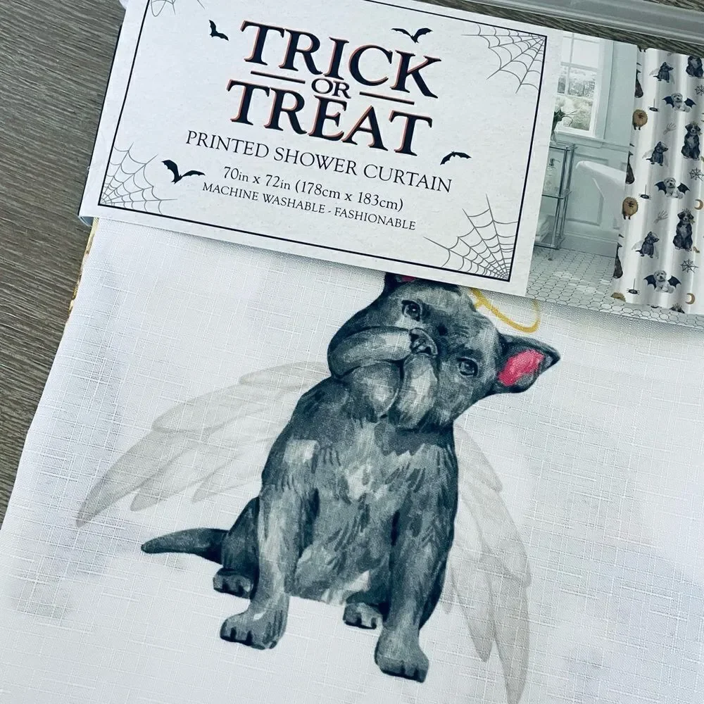 Halloween Costume Dog Fabric Shower Curtain